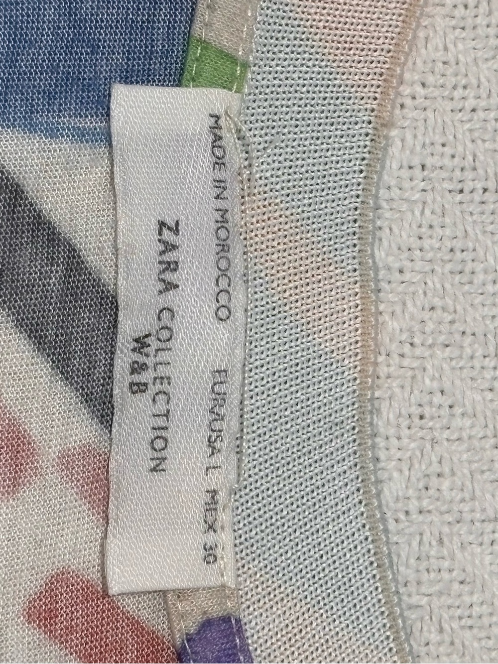 Zara Multicolor Abstract Collared Shirt with Blue Accents - Picture 8 of 9